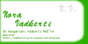 nora vadkerti business card